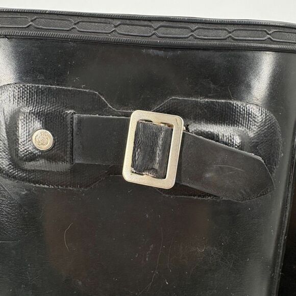 Hunter Tall Gloss Black Rain Boots, Size 7, Work Boots Equestrian Farm Chore - Picture 8 of 9